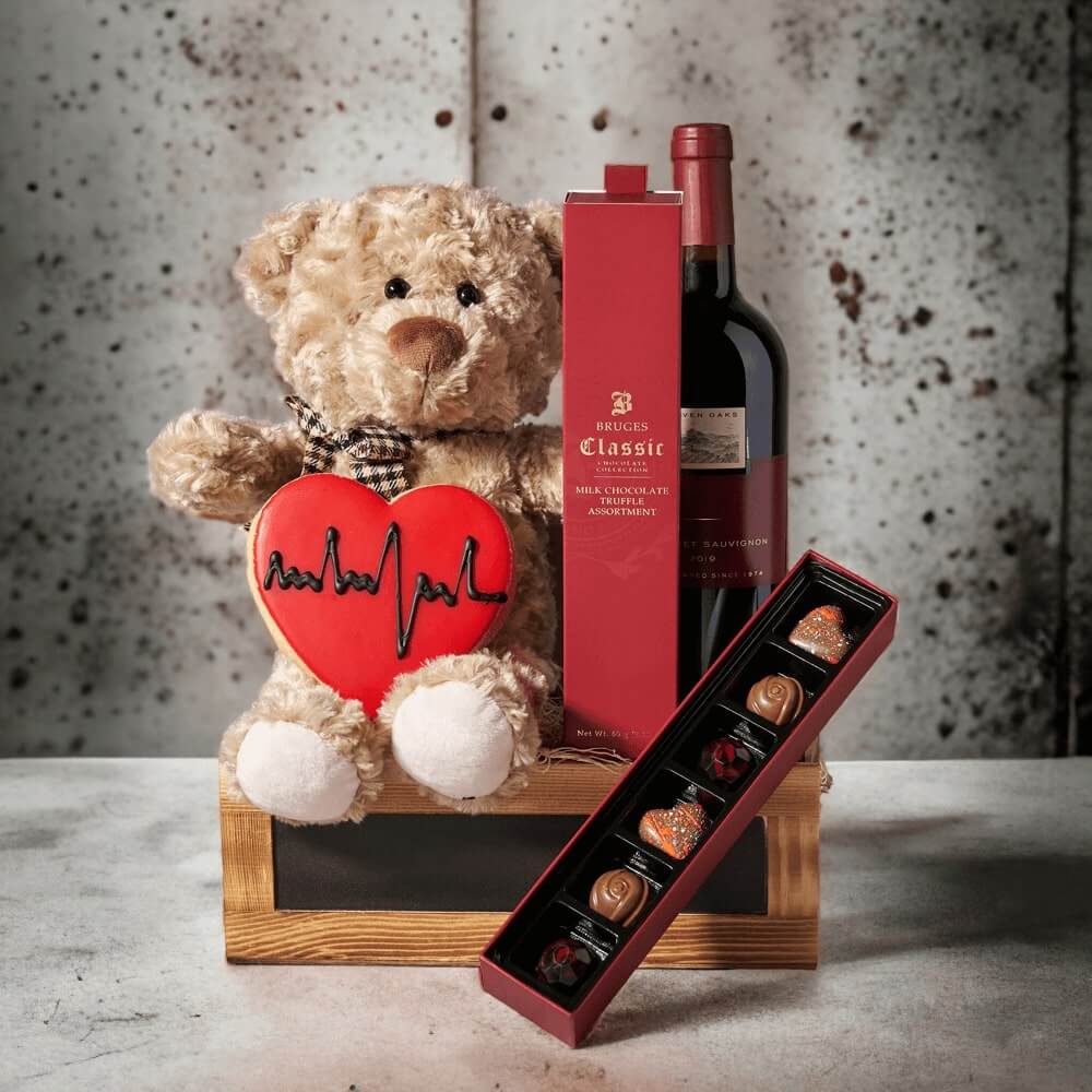 Plush & Bubbly Romance Gift Basket