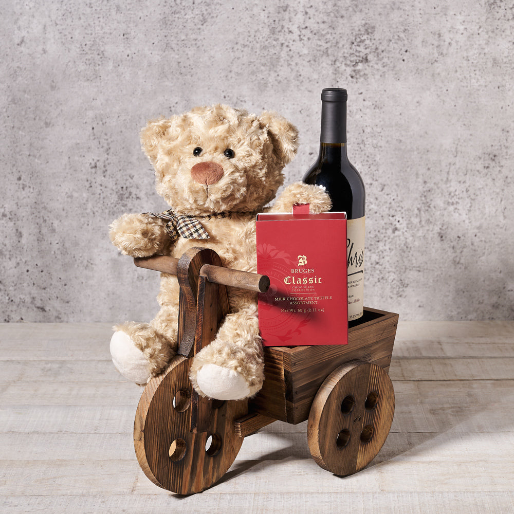 Plush & Wine Gift Cart