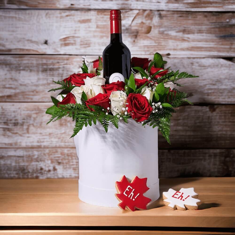 Wine, Cookies, & Flower Delight